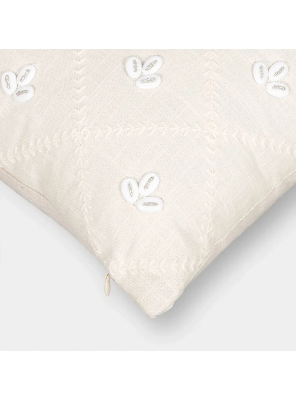 Embellished Shell Off-White Lumbar Pillow - Threshold Studio McGee